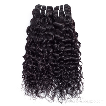 Double Weft Virgin Cabelos Human Hair Indian Extensions Single Bundle Cuticle Aligned Water Wave One Pack Human Hair Indian